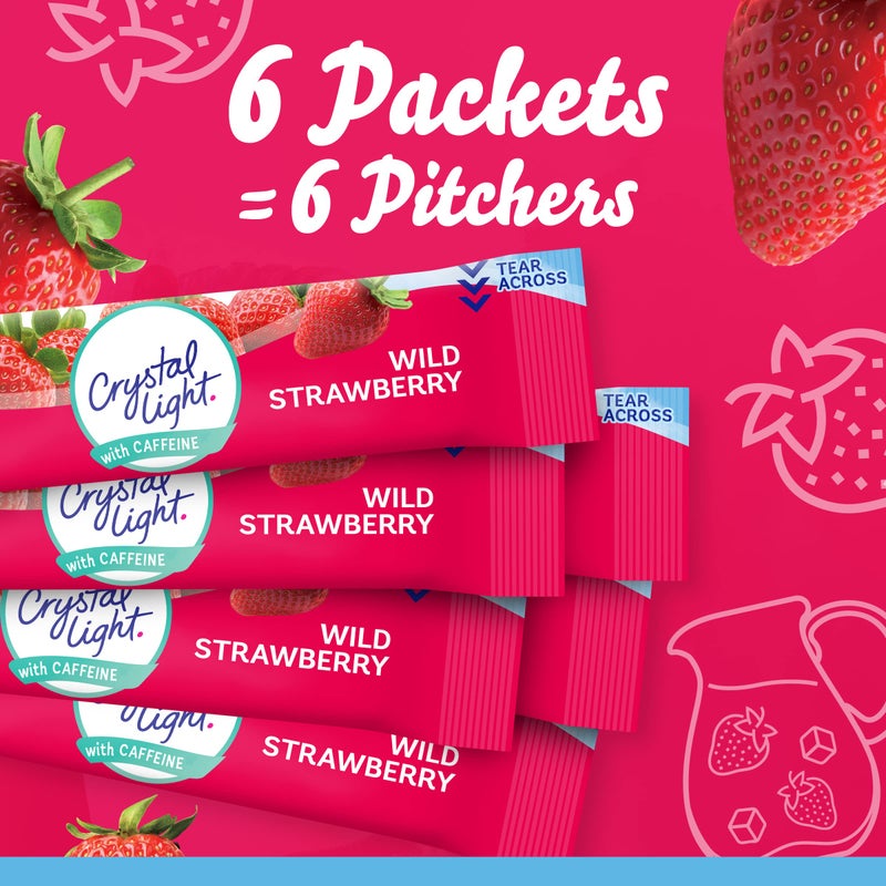Crystal Light Sugar-Free Energy Wild Strawberry Low Calories Powdered Drink Mix 6 Count Pitcher Packets - Image 5