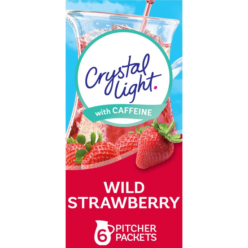 Crystal Light Sugar-Free Energy Wild Strawberry Low Calories Powdered Drink Mix 6 Count Pitcher Packets - Image 1