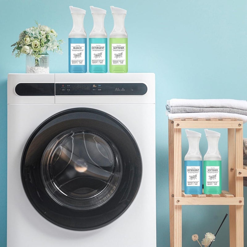 4 Pcs 53oz Laundry Detergent Dispenser,Laundry Soap Dispenser for Laundry Room Decor,Liquid Laundry Detergent Dispenser for Fabric Softener,Bleach,Powder,Beads - Image 5