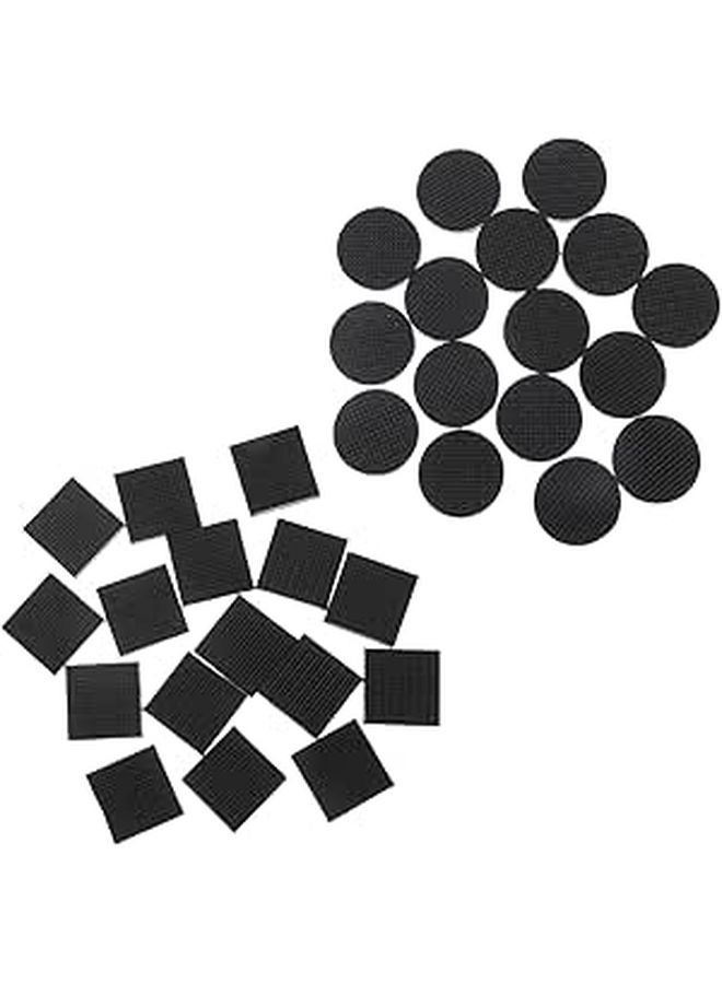 32 Pcs Black Square Silicone Furniture Slider Pads Self Adhesive Chair Leg Protectors - Image 1