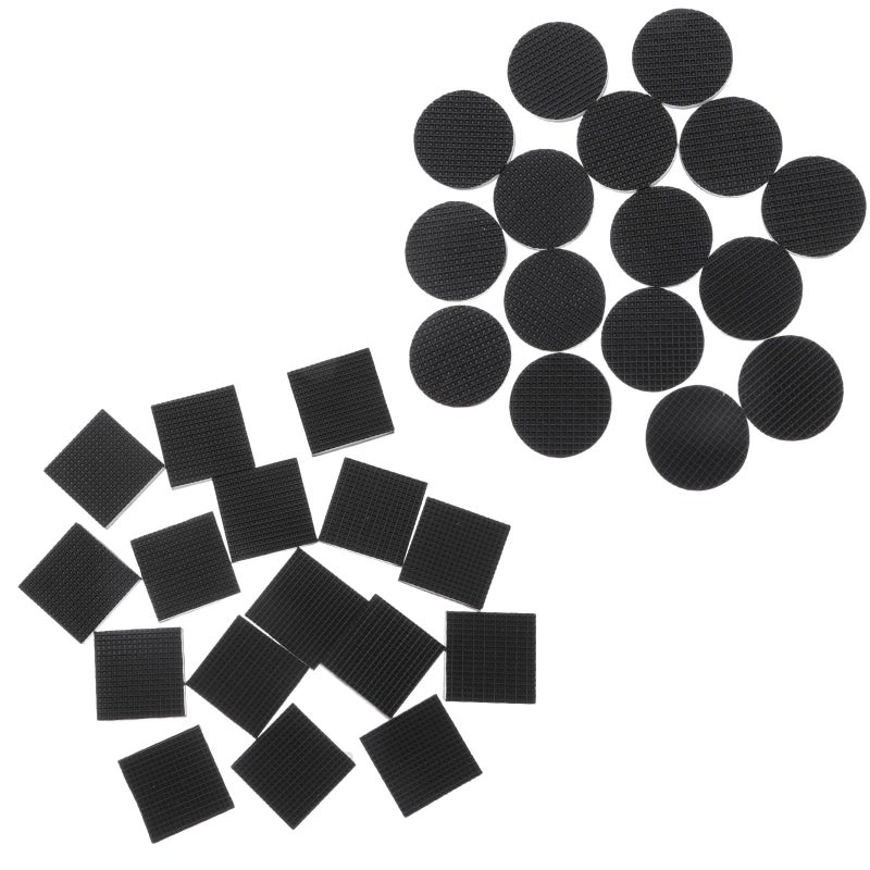 32 Pcs Black Square Silicone Furniture Slider Pads Self Adhesive Chair Leg Protectors - Image 2