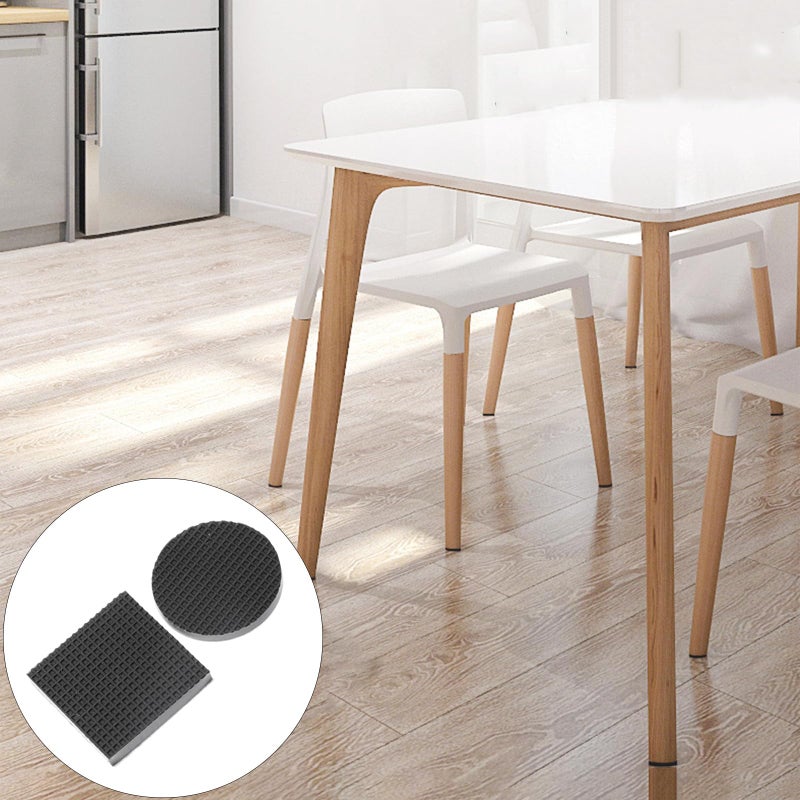 32 Pcs Black Square Silicone Furniture Slider Pads Self Adhesive Chair Leg Protectors - Image 5