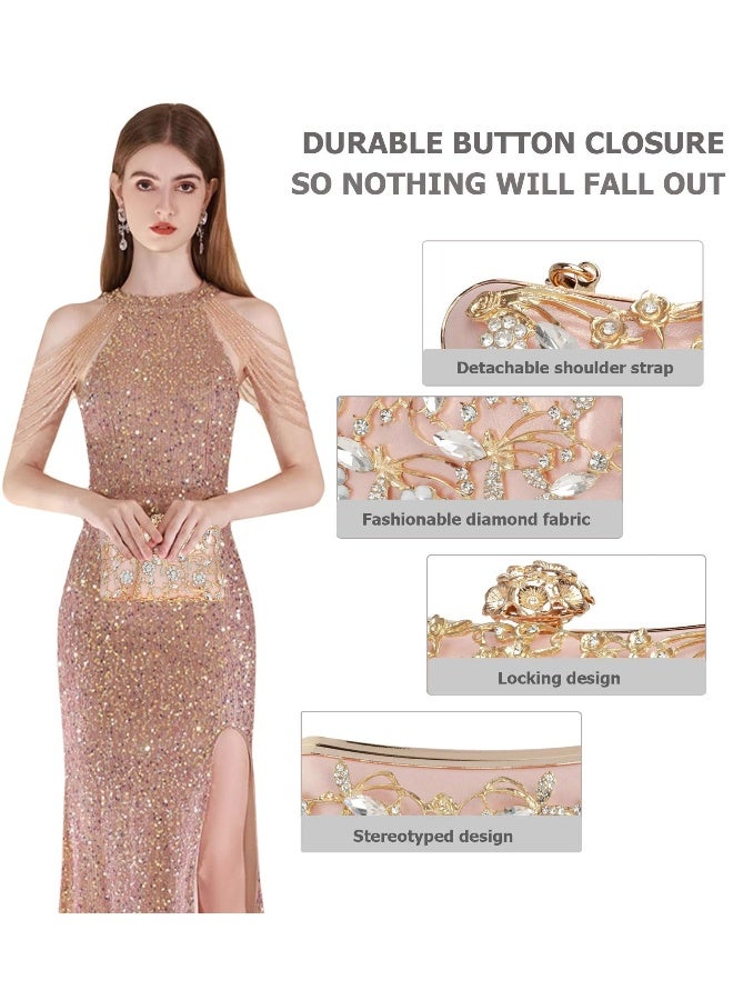 Evening Bag Clutch Purses for Women Rhinestones Purse Sparkling Party Shoulder Handbag Wedding Bag with Chain  - Image 1