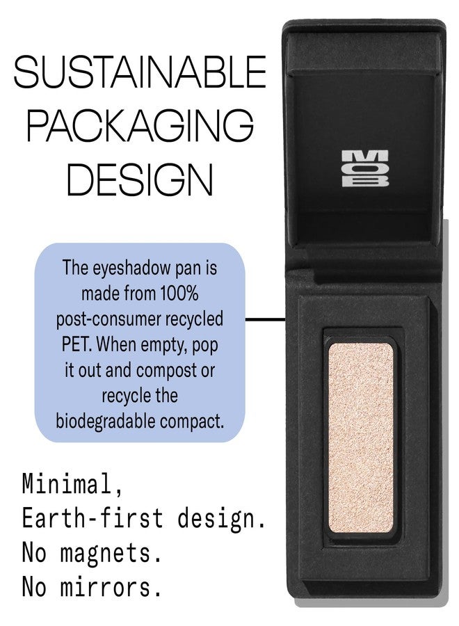 MOB Beauty Cream Clay Eyeshadow M145 - Champagne Shimmer | Skincare-Infused, Vegan, Blendable Cream-to-Velvet Finish, Buildable Pigment, Clean Eyeshadow in Sustainable, Biodegradable Compact - Image 4