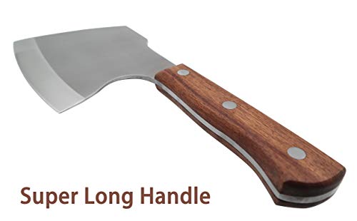 Kitory Meat cleaver for Bone Cutting, Super Massive Heavy Duty Axe Shape Butcher Kitchen Knife especially for big beef caw bones and frozen meat breaking, 2024 Gifts - Image 2