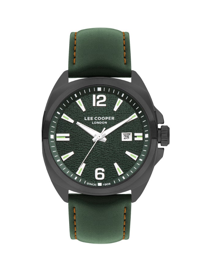 Lee Cooper - Lee Cooper LC07858.077 Men's Analog Display Watch & Leather Strap Green - Image 1
