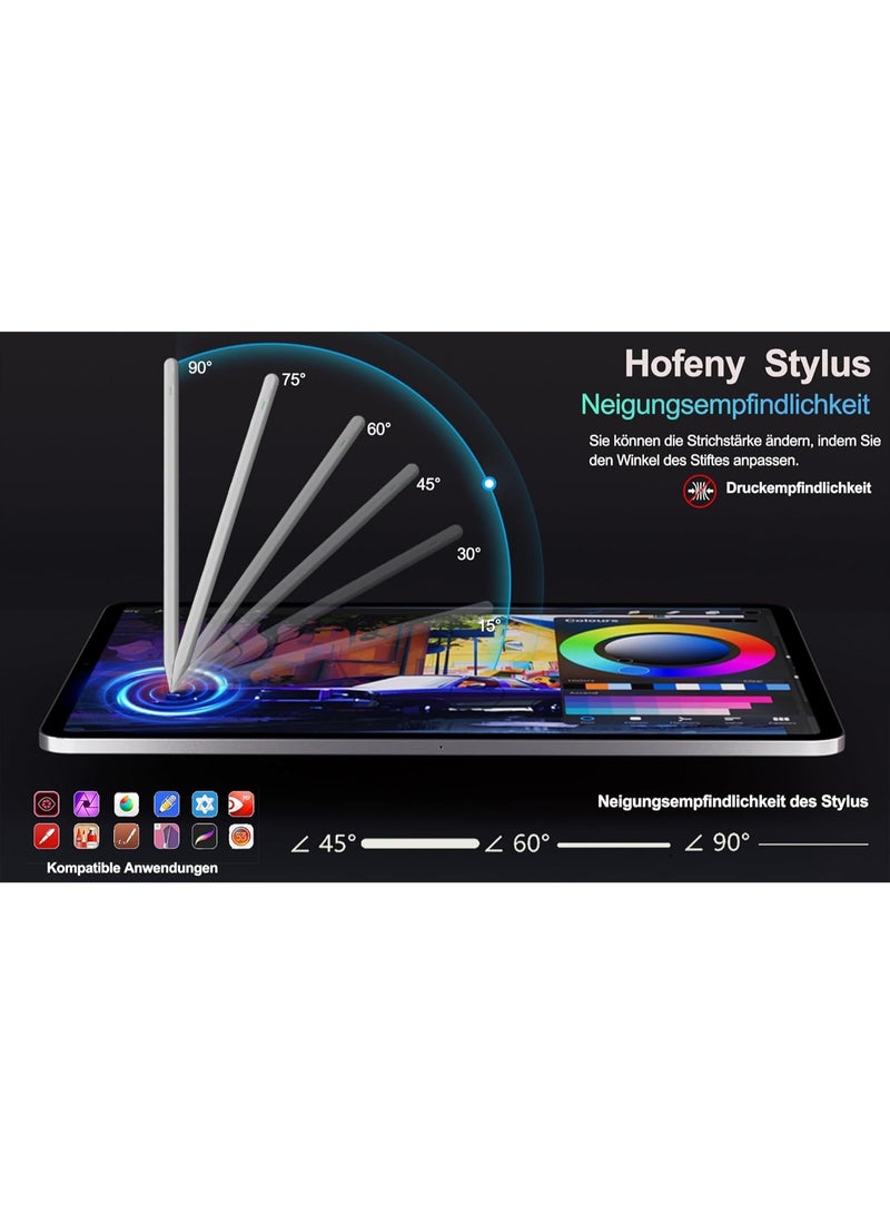 قلم iPad من الجيلين التاسع والعاشر، قلم سريع الشحن لمدة 10 دقائق متوافق مع أقلام Apple Pencil من الجيل الأول والثاني، و6/7/8/9/10، وPro 11 بوصة و12.9 بوصة، وAir 3/4/5، وmini 5/6 مع خاصية رفض راحة اليد، وحساسية الإمالة - Image 5