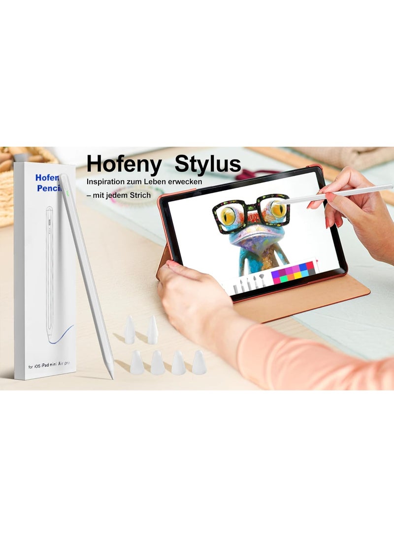 قلم iPad من الجيلين التاسع والعاشر، قلم سريع الشحن لمدة 10 دقائق متوافق مع أقلام Apple Pencil من الجيل الأول والثاني، و6/7/8/9/10، وPro 11 بوصة و12.9 بوصة، وAir 3/4/5، وmini 5/6 مع خاصية رفض راحة اليد، وحساسية الإمالة - Image 2