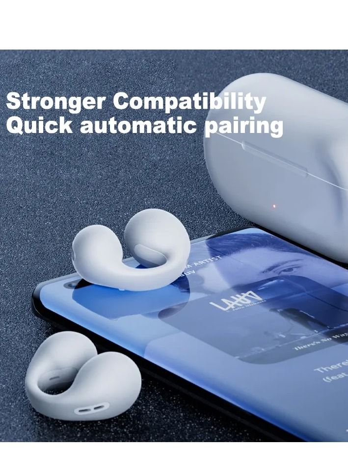 Bone Conduction Headphones with Ear Clip, Wireless Bone Conduction Headphones Bluetooth Mini Open Ear Bone Conduction Buds Wireless Bluetooth Earphones - Image 4