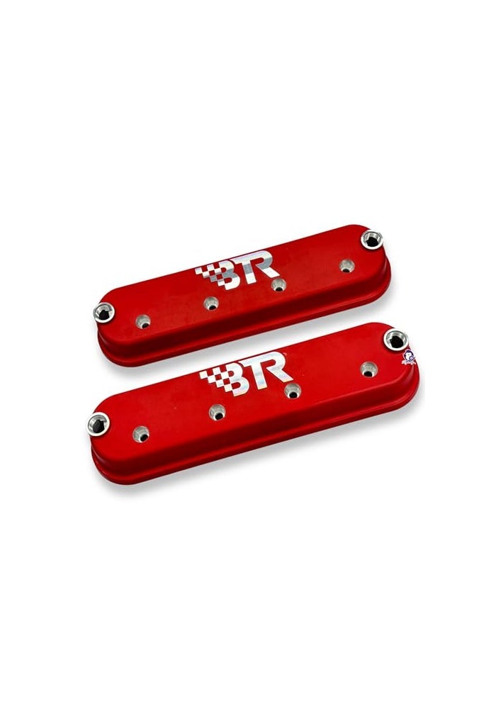 Dynosty BTR LS Valve Covers Red Pair - No Coil Mounts - Cast Aluminum for LS Engines