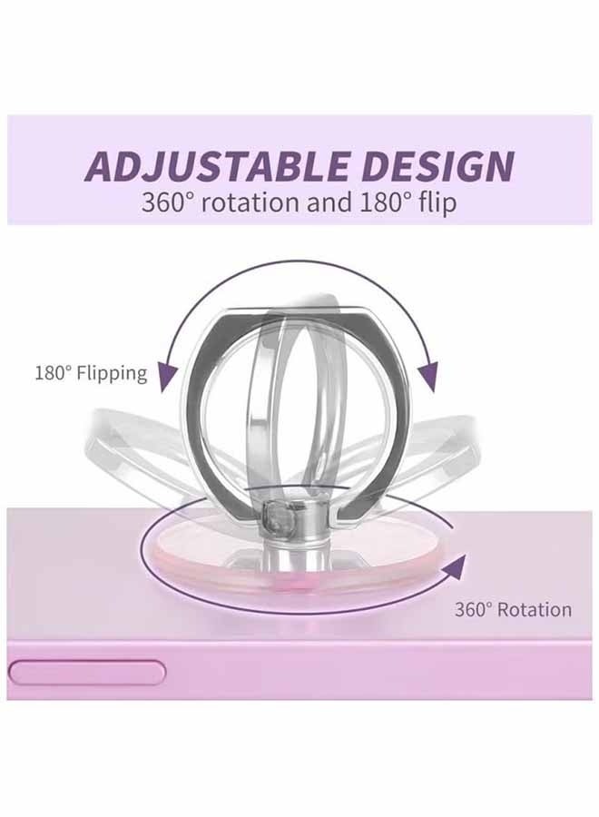 واي جيه حامل حلقة الهاتف الخلوي حامل الحامل شفاف الإصبع دائرة الإمساك 360 درجة دوران درجة حامل حلقة الإصبع (أسود شريحة ذهبية روز ذهبية) - Image 2