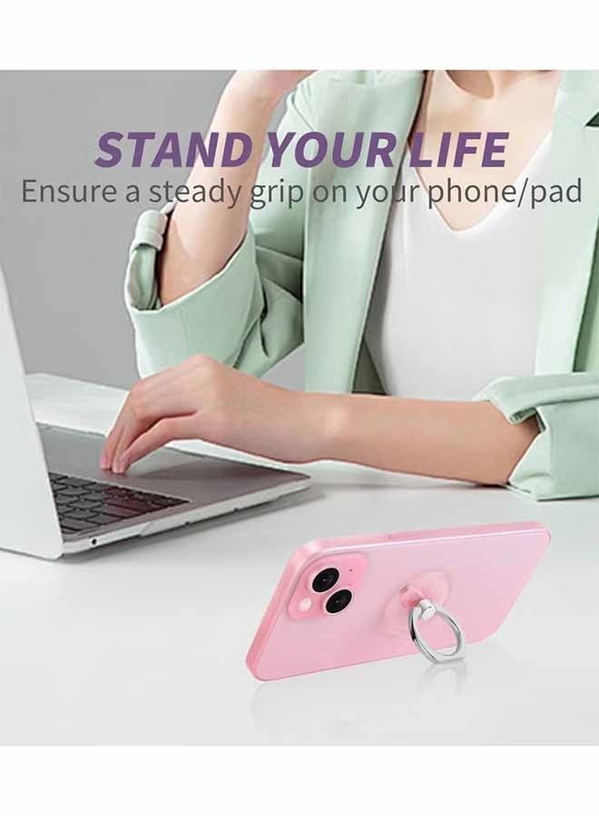 واي جيه حامل حلقة الهاتف الخلوي حامل الحامل شفاف الإصبع دائرة الإمساك 360 درجة دوران درجة حامل حلقة الإصبع (أسود شريحة ذهبية روز ذهبية) - Image 4