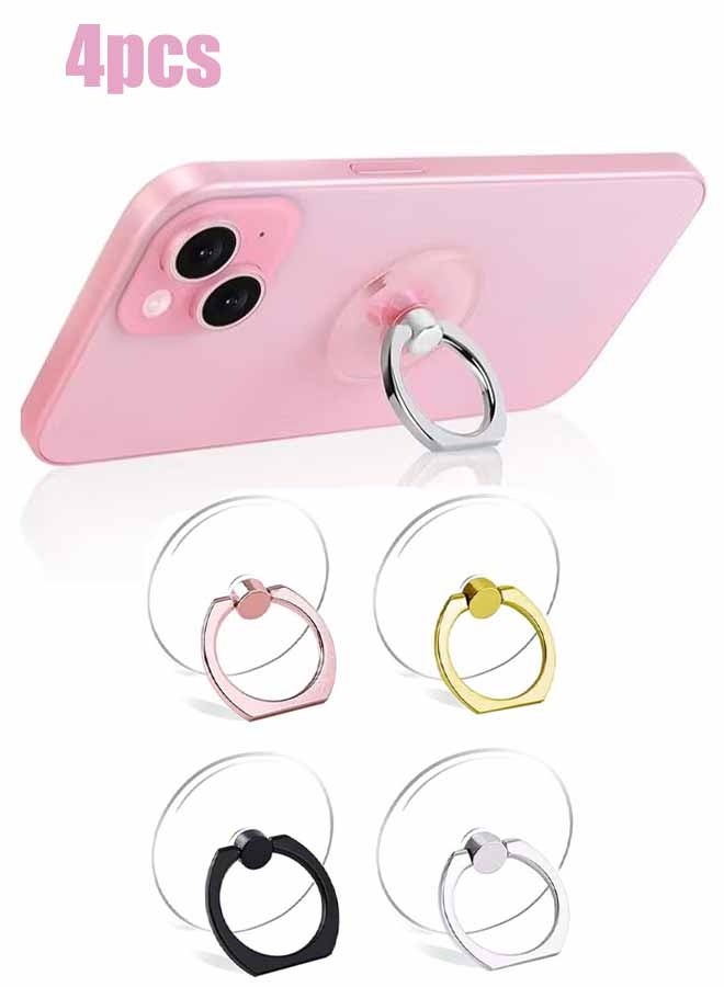 واي جيه حامل حلقة الهاتف الخلوي حامل الحامل شفاف الإصبع دائرة الإمساك 360 درجة دوران درجة حامل حلقة الإصبع (أسود شريحة ذهبية روز ذهبية) - Image 1