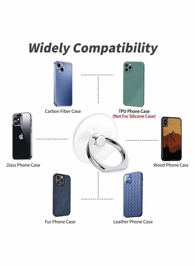 واي جيه حامل حلقة الهاتف الخلوي حامل الحامل شفاف الإصبع دائرة الإمساك 360 درجة دوران درجة حامل حلقة الإصبع (أسود شريحة ذهبية روز ذهبية) - Image 5