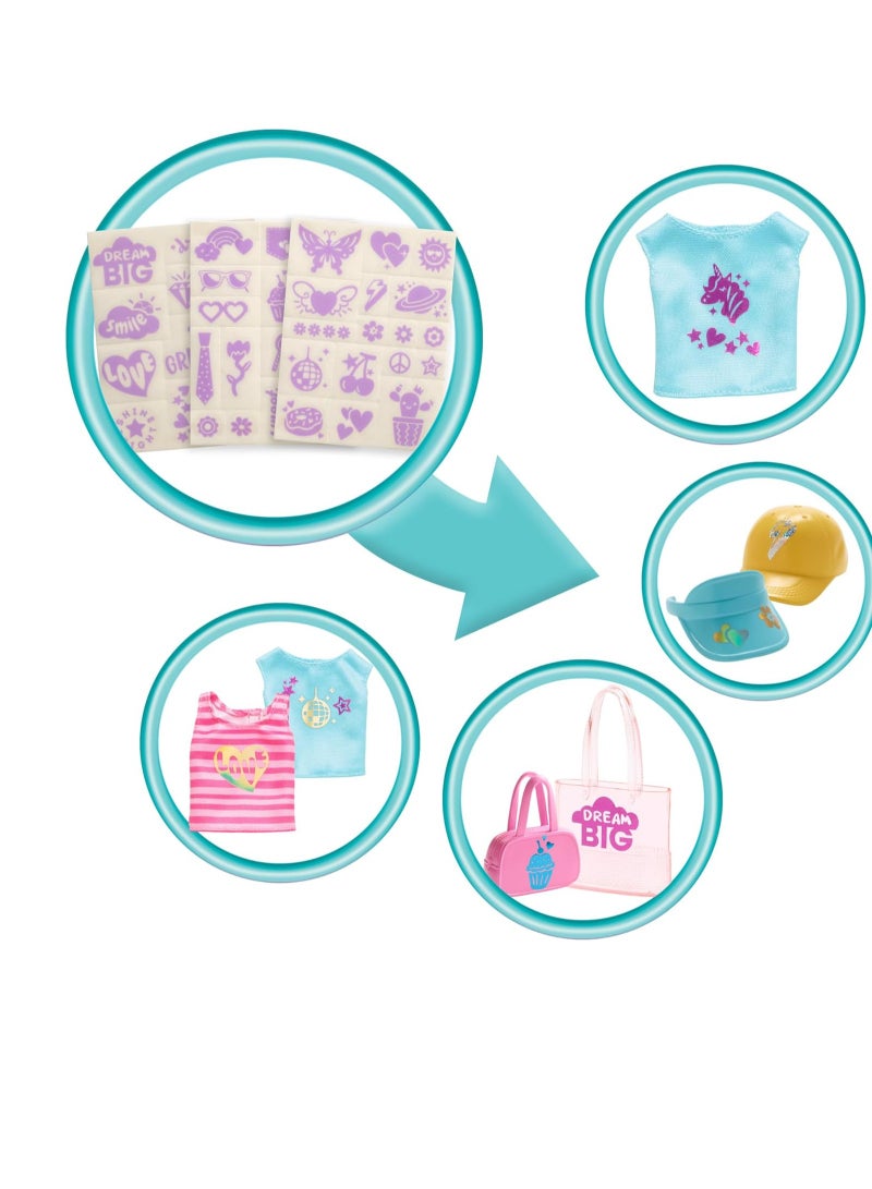 باربي اصنع وبيع مجموعة اللعب البوتيكية مع الدمية السمراء وأدوات تصميم الرقائق المعدنية والملابس والإكسسوارات - Image 3