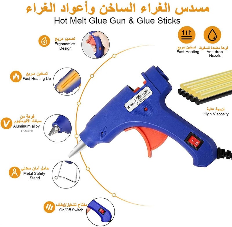 Cestbella Car Dent Repair Kit 32Pcs Auto Paintless Dent Removal Tool, Adjustable Dent Puller Lifter Set with Glue Gun Stick Blue Tab Suction Cup Scraper Automotive Collision Repair Set for Hail Damage Door Ding - Image 4