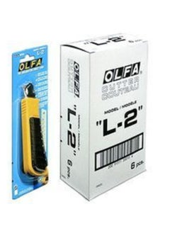 OLFA قاطعة Olfa L-2 شديدة التحمل بمقبض مطاطي مضاد للانزلاق بشفرة حادة مقاس 18 مم  - Image 3
