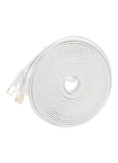 NIBEMINENT CAT 7 Ethernet Computer Internet Flat Lan Network RJ45 Connector Cable White  - Image 1