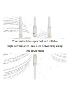 NIBEMINENT CAT 7 Ethernet Computer Internet Flat Lan Network RJ45 Connector Cable White  - Image 2