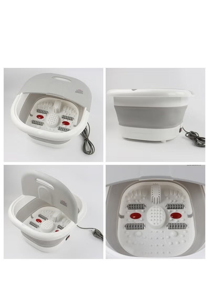 فيتنس ورلد جهاز سبا تدليك للعناية بالقدمين مع خاصية التحكم في درجة الحرارة والاهتزاز والفقاعات المتدفقة,مدلك حمام سبا كهربائي قابل للطي مع فقاعات حرارية مع اهتزاز - Image 4