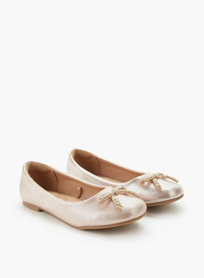 سيليست Girls Bow Embellished Ballerina Shoes Ramadan Collections