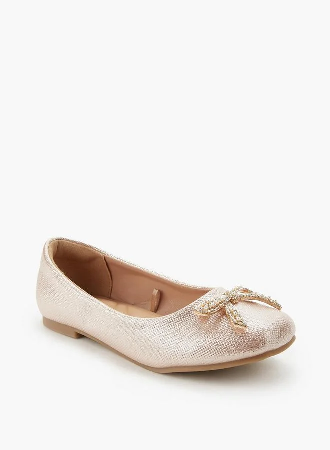سيليست Girls Bow Embellished Ballerina Shoes Ramadan Collections