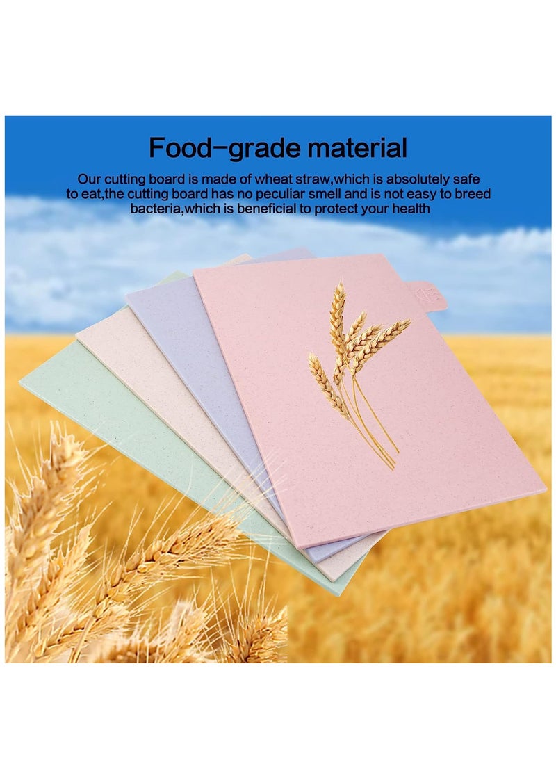 Arabest 4PCS Kitchen Cutting Boards, Plastic Cutting Board with Storage Shelf , Chopping Board for Kitchen Different Food Types (Pink)  - Image 4