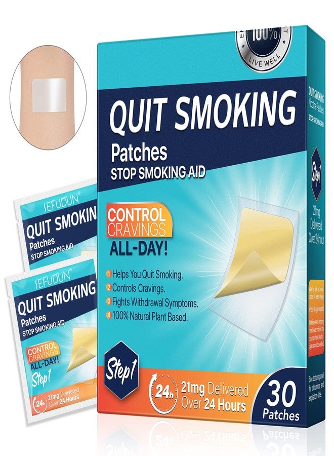21mg Quit Smoking Patches, Step 1 Stop Smoking Aids Patches, 30 Count Quit Smoking Stickers that Work with 2 Weeks, Anti Smoking Patches, Easy & Effective Anti-Stickers - Image 1