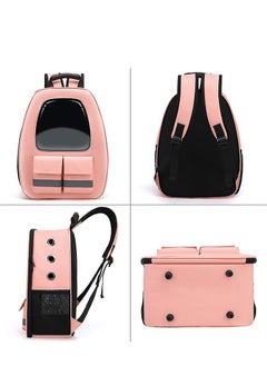 HAPPY PUSS Pet carrier backpack-  breathable travel bag with adjustable shoulder straps, sturdy handles,side storage pockets and a padded back panel for small pets, cat and dog carrier. Pink color  - Image 4