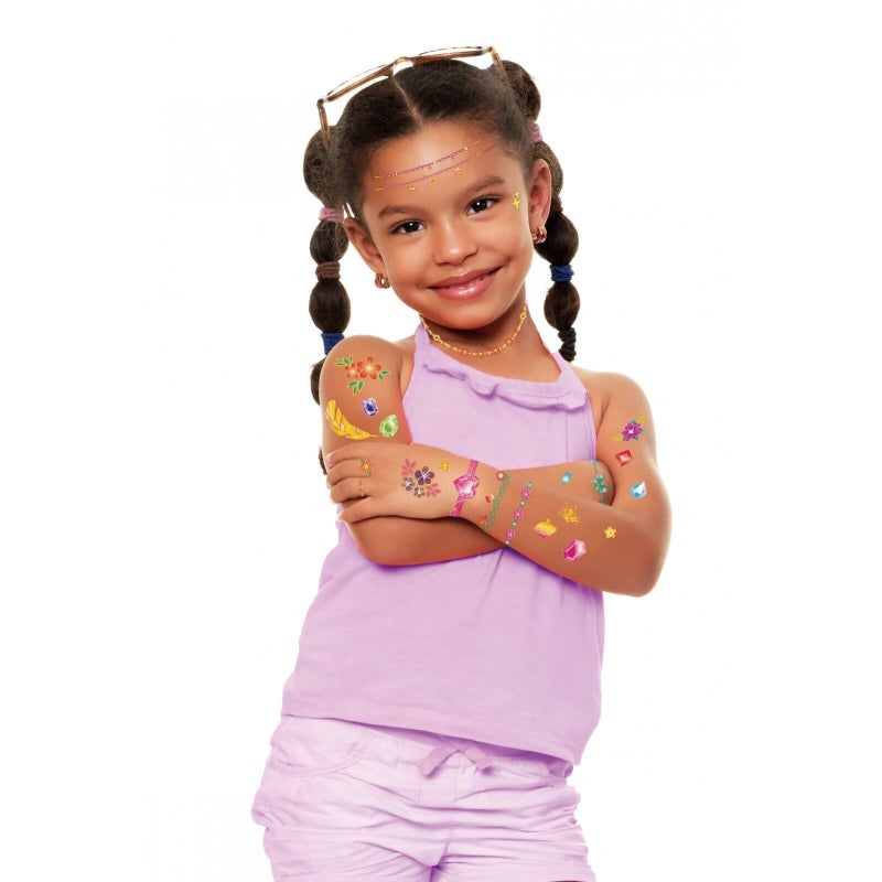 Avenir Temporary Jewelry Tattoos - 50pc Set Water-Resistant Ink, Safe & Easy to Apply & Remove, Lasts 3-5 Days, Ages 3+