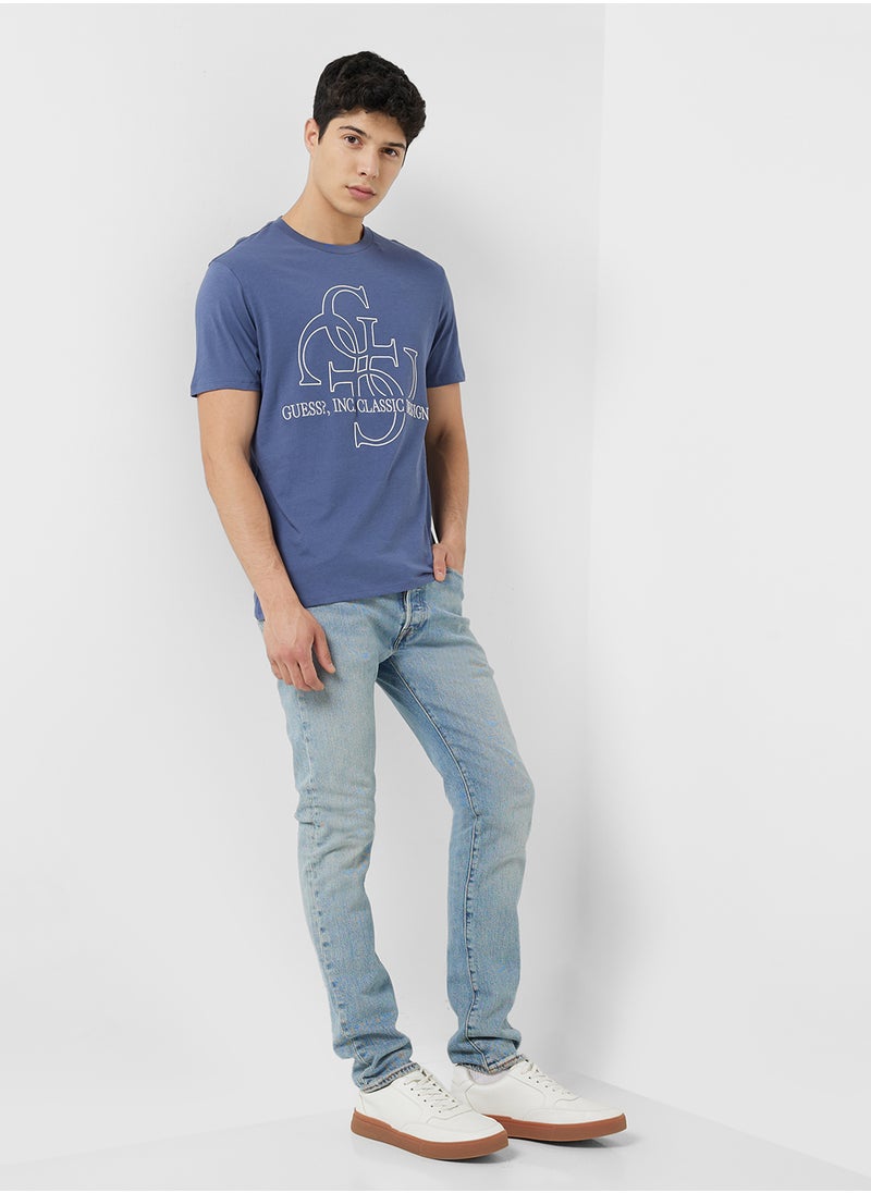 GUESS Printed Short Sleeve Crew Neck T-Shirt  - Image 4