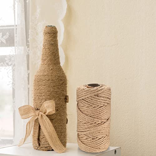 Fulushouxi 6mm Jute Rope, 164 Feet/50 m Jute Twine, Natural Hemp Rope, Heavy DutyJute Sisal String Cord Rope for DIY Arts Crafts, Gardening, Bundling, Decorating, Cat Scratching Post, Gift Wrapping (6mm x 164ft) - Image 4