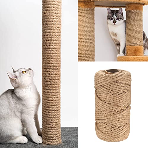 Fulushouxi 6mm Jute Rope, 164 Feet/50 m Jute Twine, Natural Hemp Rope, Heavy DutyJute Sisal String Cord Rope for DIY Arts Crafts, Gardening, Bundling, Decorating, Cat Scratching Post, Gift Wrapping (6mm x 164ft) - Image 5