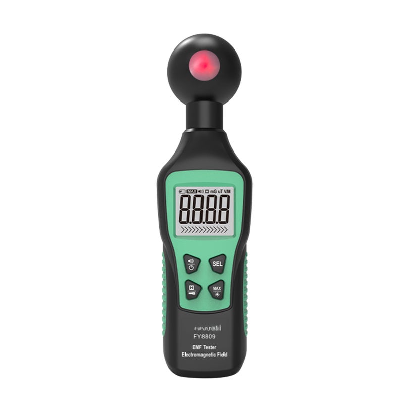 Digital EMF Meter: Black & Green Large Backlight LCD Display With Flashlight - Audible Visual Alarm Electromagnetic Field Tester for Home Appliance Radiation Detection - Image 1
