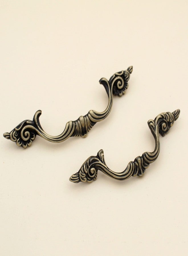 ABVIN Carving Pulls Vintage Unique Cabinet Beautiful Drawer Decorative Dresser Knobs Pulls - Pure Brass - Antique Finish - 1 Pcs (Small 5 inch) - Image 3