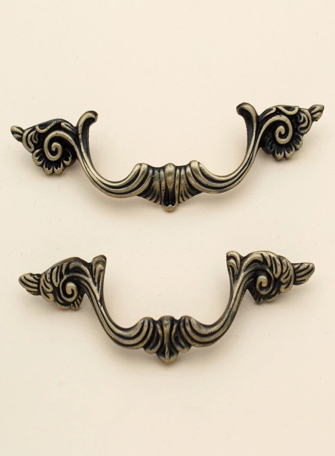 ABVIN Carving Pulls Vintage Unique Cabinet Beautiful Drawer Decorative Dresser Knobs Pulls - Pure Brass - Antique Finish - 1 Pcs (Small 5 inch) - Image 1
