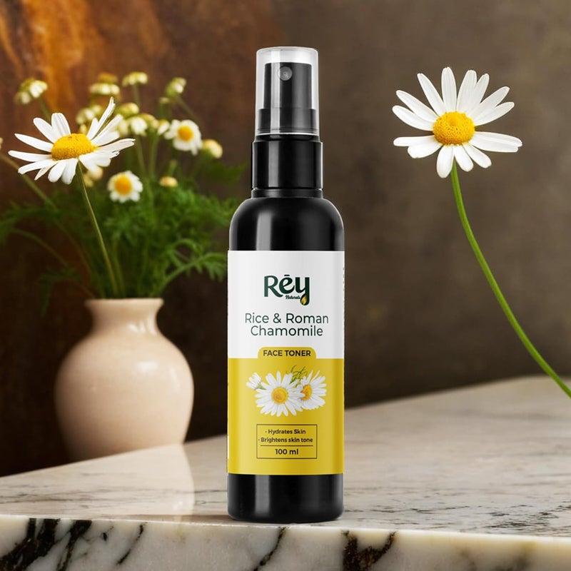 Rey Naturals Rey Naturals Aqua Range  Roman Chamomile Plus Rice Toner For Glowing Skin  100ml  NonOily Rice Water Toner Korean For Women  Men  Toner For Clear Glass  Smooth Skin  For All Skin Types - Image 2