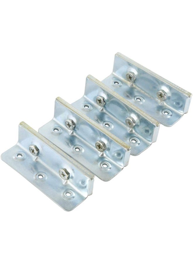 ROBUSTLINE Zinc Plated Bed Hinges Angle Bracket Bed Rail Brackets For Bed Frame Bed Rail Headboards Footboards 6Inch  - Image 1