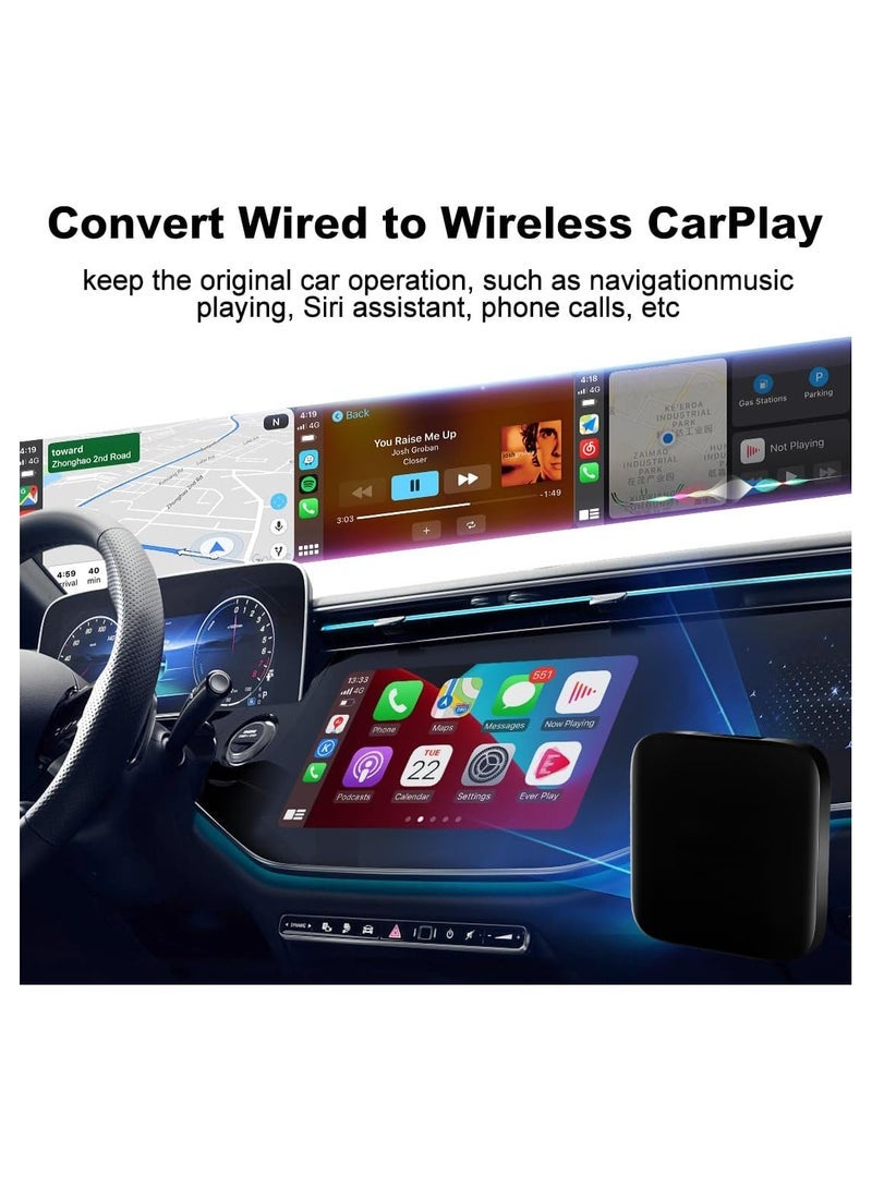 كابتن تيك Wireless CarPlay Adapter, 2024 New Upgrades Wired to Wireless CarPlay Dongle Carplay, Support Online Update,No delay Plug & Play only for All Factory Wired CarPlay Cars - Image 3