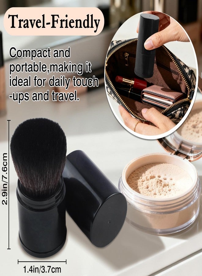 Brvlsoc Retractable Kabuki Makeup Brush – Travel-Friendly Powder, Blush & Bronzer Brush Soft Synthetic Bristles for Smooth, Flawless Application - Image 4