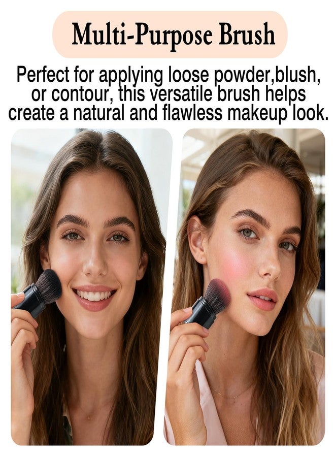 Brvlsoc Retractable Kabuki Makeup Brush – Travel-Friendly Powder, Blush & Bronzer Brush Soft Synthetic Bristles for Smooth, Flawless Application - Image 5