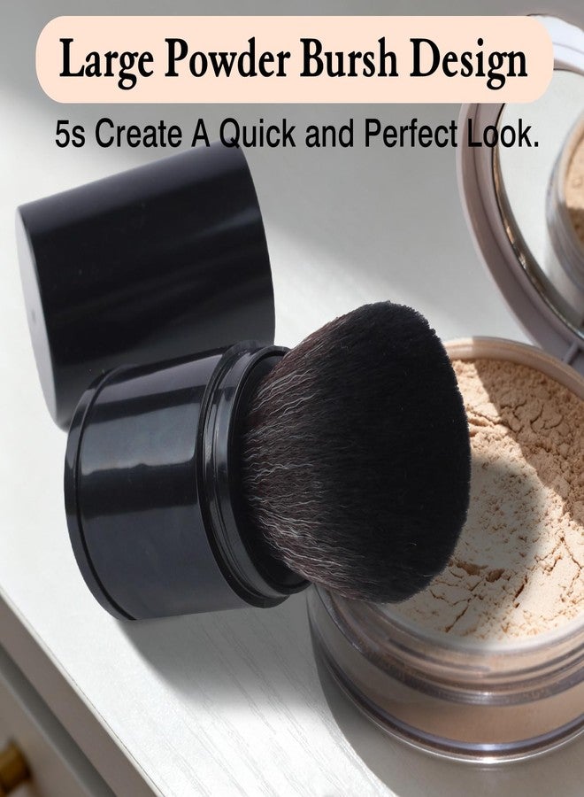Brvlsoc Retractable Kabuki Makeup Brush – Travel-Friendly Powder, Blush & Bronzer Brush Soft Synthetic Bristles for Smooth, Flawless Application - Image 2