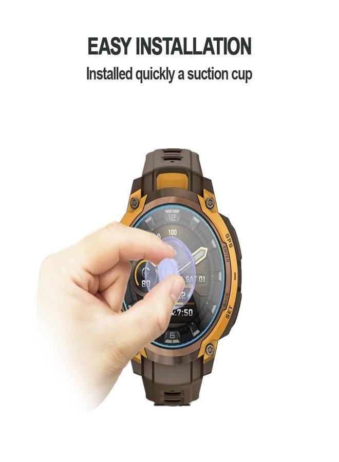 MIHENCE Screen Protector Compatible for Garmin Instinct Crossover AMOLED/AMOLED - Tactical Edition Smartwatch, 9H Tempered Glass Protective Film (3PCS) - Image 2
