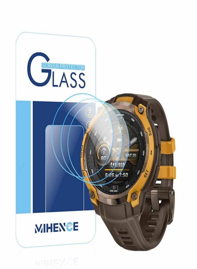 MIHENCE Screen Protector Compatible for Garmin Instinct Crossover AMOLED/AMOLED - Tactical Edition Smartwatch, 9H Tempered Glass Protective Film (3PCS) - Image 1