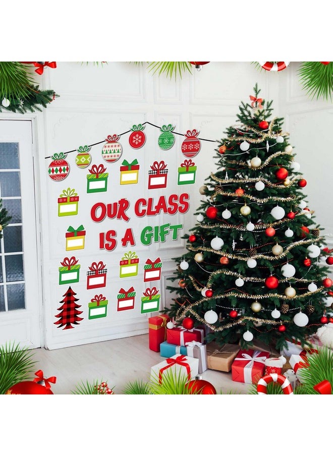 Containlol - 48 Pcs Christmas Bulletin Board Decorations Christmas Classroom Bulletin Board Set Xmas Class Gift Boxes Paper Cutouts For Xmas Holiday Birthday Home School Office Wall Party Decor - Image 1
