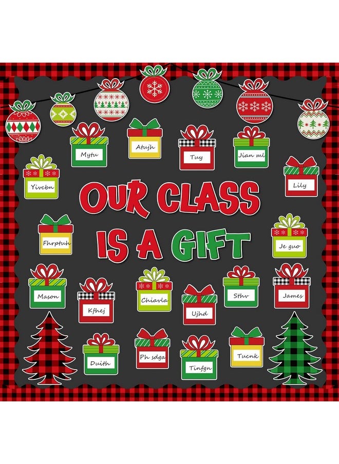 Containlol - 48 Pcs Christmas Bulletin Board Decorations Christmas Classroom Bulletin Board Set Xmas Class Gift Boxes Paper Cutouts For Xmas Holiday Birthday Home School Office Wall Party Decor - Image 1