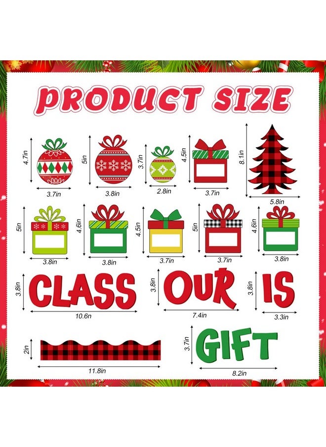 Containlol - 48 Pcs Christmas Bulletin Board Decorations Christmas Classroom Bulletin Board Set Xmas Class Gift Boxes Paper Cutouts For Xmas Holiday Birthday Home School Office Wall Party Decor - Image 1