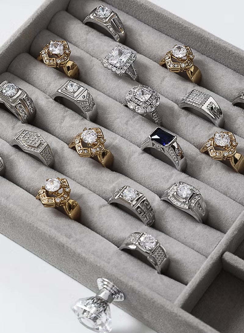 Shein Multi-functional Jewelry Storage Boxes And Organizers for Women Girls Velvet Flannelette Earrings Rings Necklace Bracelets Jewelry Tray Storage Case - Image 4