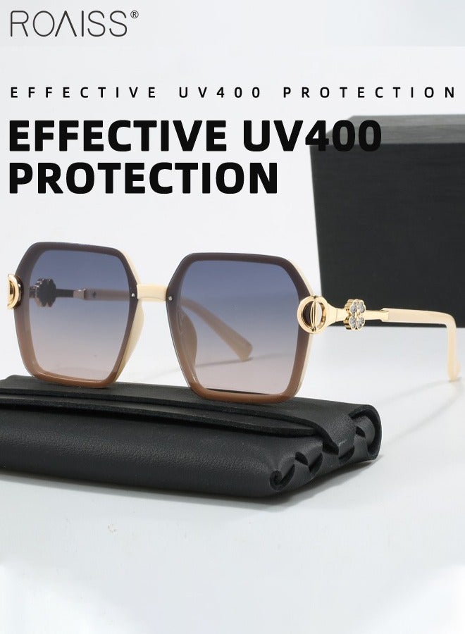 roaiss Women's Polarized Butterfly Sunglasses, UV400 Protection Sun Glasses with Stylish Temples, Fashion Anti-glare Sun Shades for Women with Glasses Case, 65mm - Image 5