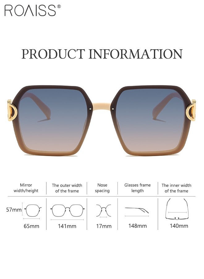 roaiss Women's Polarized Butterfly Sunglasses, UV400 Protection Sun Glasses with Stylish Temples, Fashion Anti-glare Sun Shades for Women with Glasses Case, 65mm - Image 3